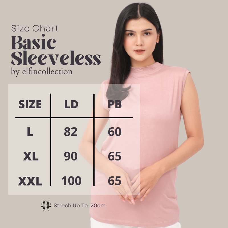 Manset Baju Kutung Turtleneck | Inner Tanpa Lengan Kaos Rayon Premium | Manset Dalaman Wanita Kutung Adem Strech Antibau | Manset Yukensi | Manset Lekbong