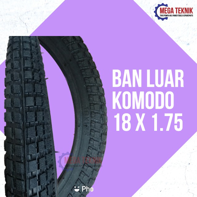 Ban Luar Sepeda Komodo Ukuran 18 x 1.75 Hitam