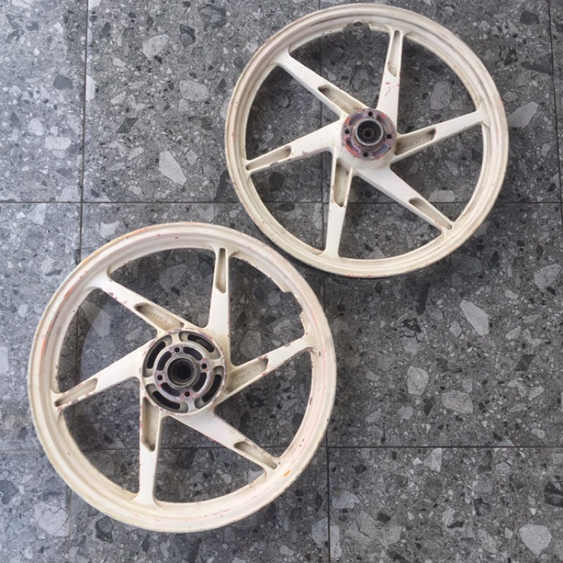 VELG PELEK SET DEPAN BELAKANG SUZUKI SATRIA 2 TAK HIU LUMBA DD DOUBLE DISK ORIGINAL COPOTAN MOTOR