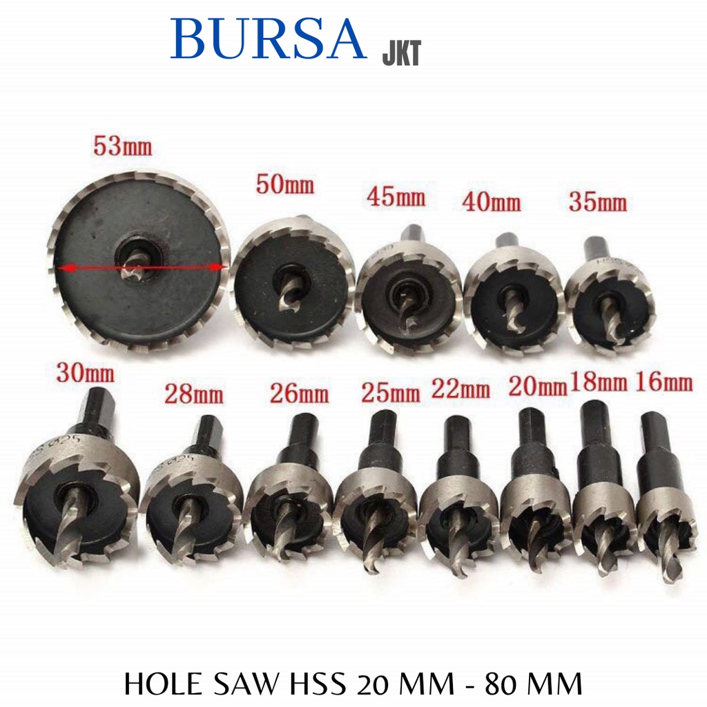 MATA BOR HOLE SAW STAINLESS STEEL PELUBANG BESI PLATE METAL DRILLING LOGAM 30 MM