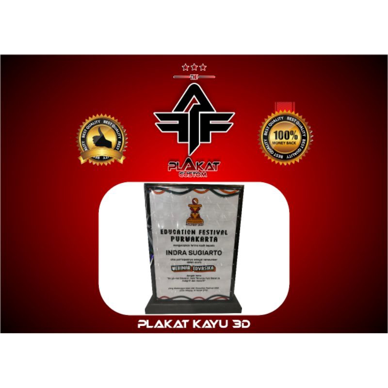 PLAKAT KAYU 3D - plakat kayu kenangan