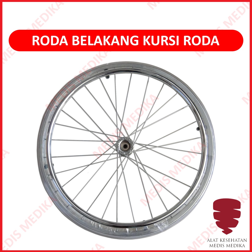 Karet Roda Belakang 24&quot; Cadangan Kursi Wheel Chair Vleg Jari Spare Part Sparepart Ban