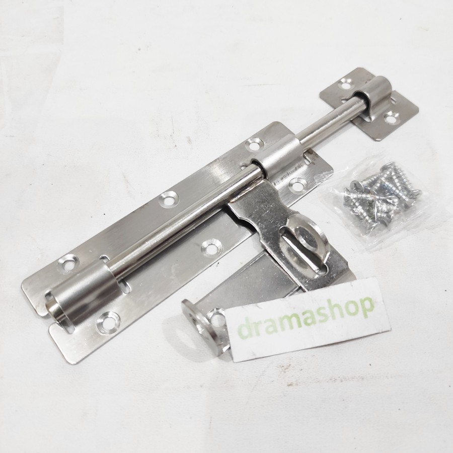 slot kunci grendel + overpal gembok pintu baja steinless steel 7&quot; 7inch
