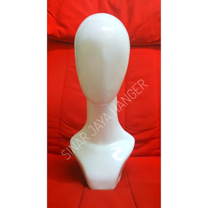 Manekin Kepala Alien Dewasa Bahan Fiber Putih Tebal / Patung / Display