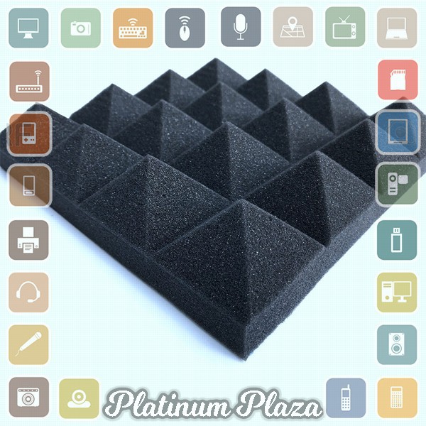 JROD Busa Telur Peredam Suara Acoustic Foam Soundproof Noise Reduction 25x25x5CM 12PC`2Z2710-- Black