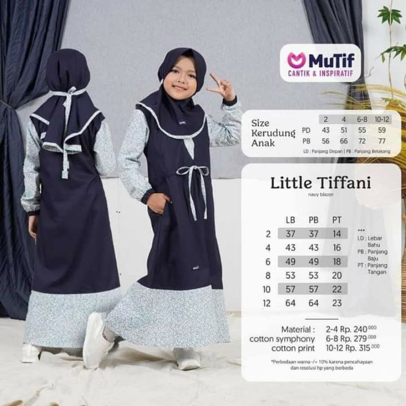 GAMIS ANAK LITTLE TIFFANI MUTIF NAVY