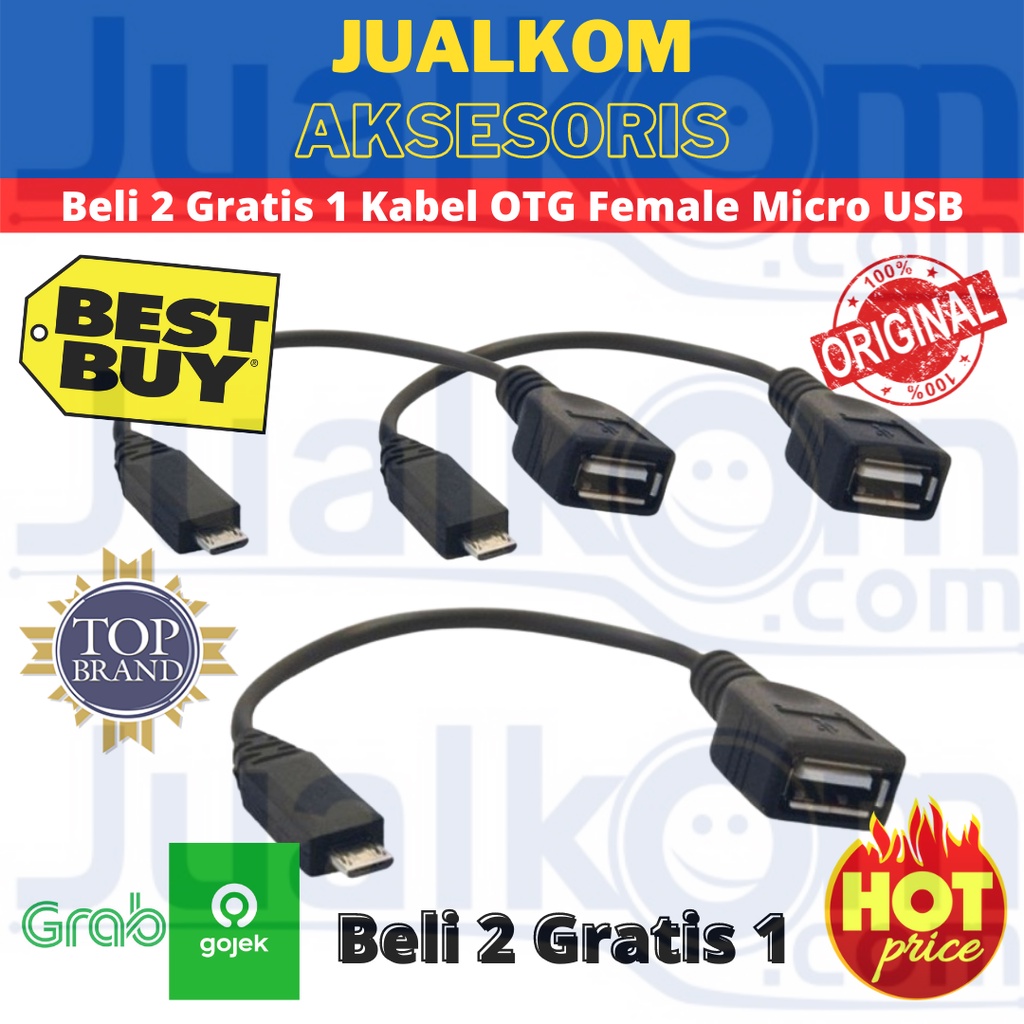 [Beli 2 Gratis 1] Kabel OTG Female Micro USB