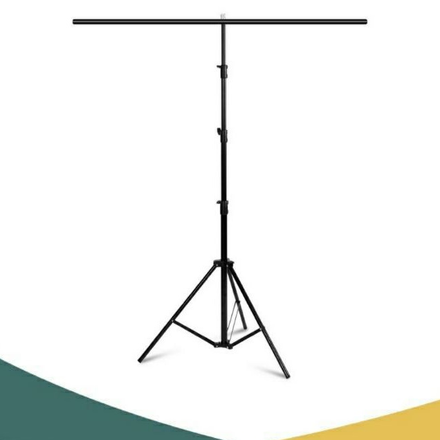 GS8 Tiang Meking Tripod T-Shaped Bracket Stand Backdrop Foto Studio Background Frame 150 x 200 cm Back drop 1,5 x 2 Meter D