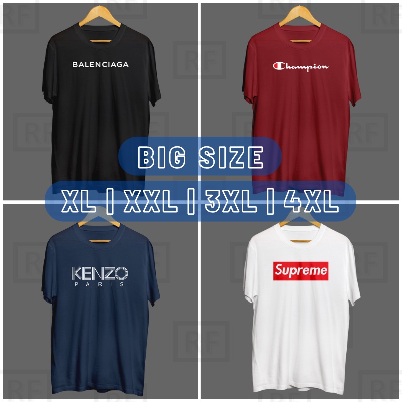 Kaos Branded Big Size Pria Wanita Baju Branded Size Jumbo Ukuran Besar XL XXL 3XL 4XL