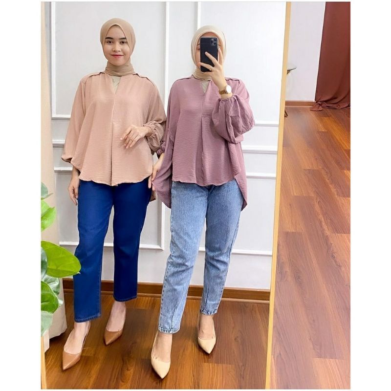 Blouse Wanita Cringkle Airflow Verzana