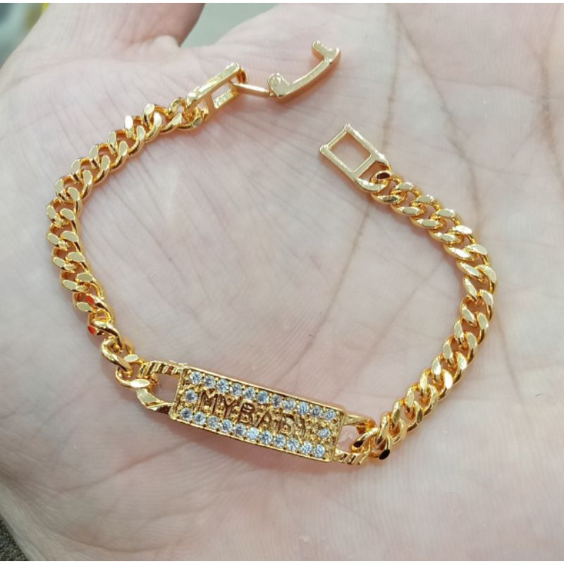 C-34.Gelang tangan anak MYBABY xuping berlapis emas dengan mata zircon uk15cm.