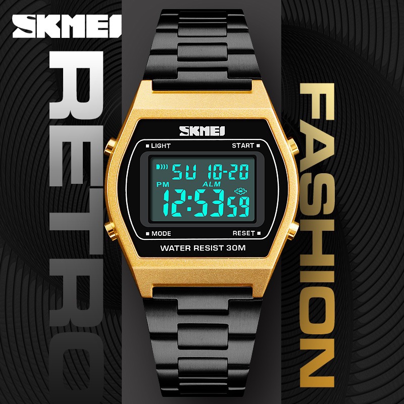 SKMEI 1328 Jam Tangan Pria Digital Stainless Steel WK-SBY