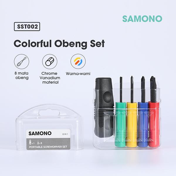 SAMONO SST002 8 Kinds Obeng Set 8in1 Screwdriver Set with Chrome Vanadium Colorful