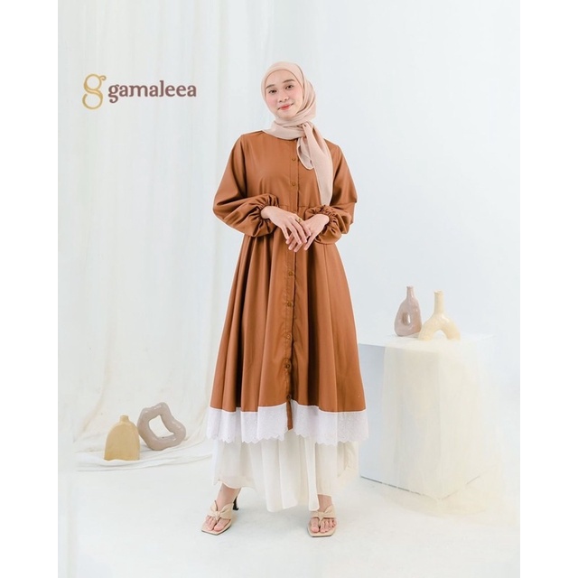 (MSB) TUNIK GAMALIA RENDA FULL KANCING DAILY BUSUI WANITA TUNIK MOSCREPE