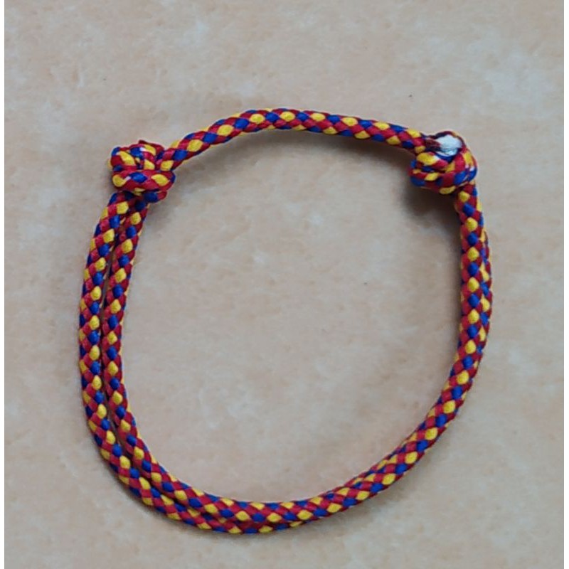 Gelang Tali Simple Prusik Tali Gunung Outdoor-Maroon bintik kuning