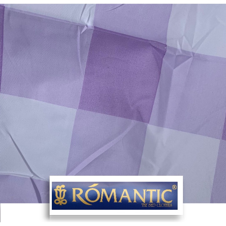 Sprei Aesthetic Korea Kotak Ungu Lilac / Lavender by ROMANTIC katun jepang