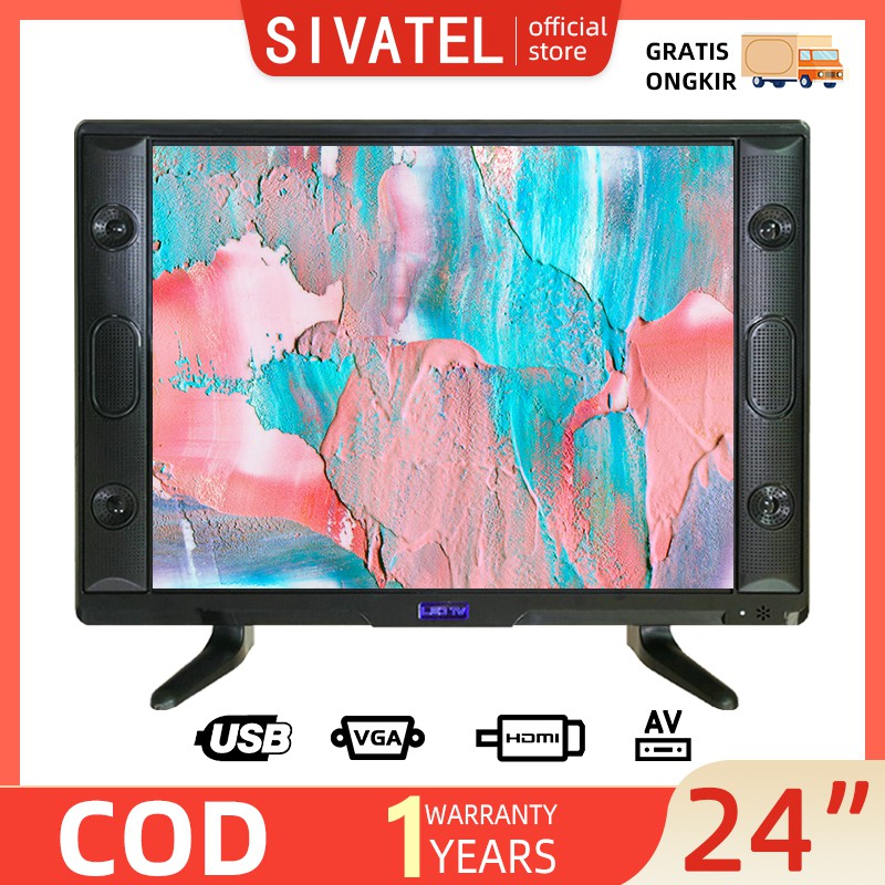 Sivatel TV LED 24 inch HD-Televisi Murah -mendukung USB HDMI VGA AV