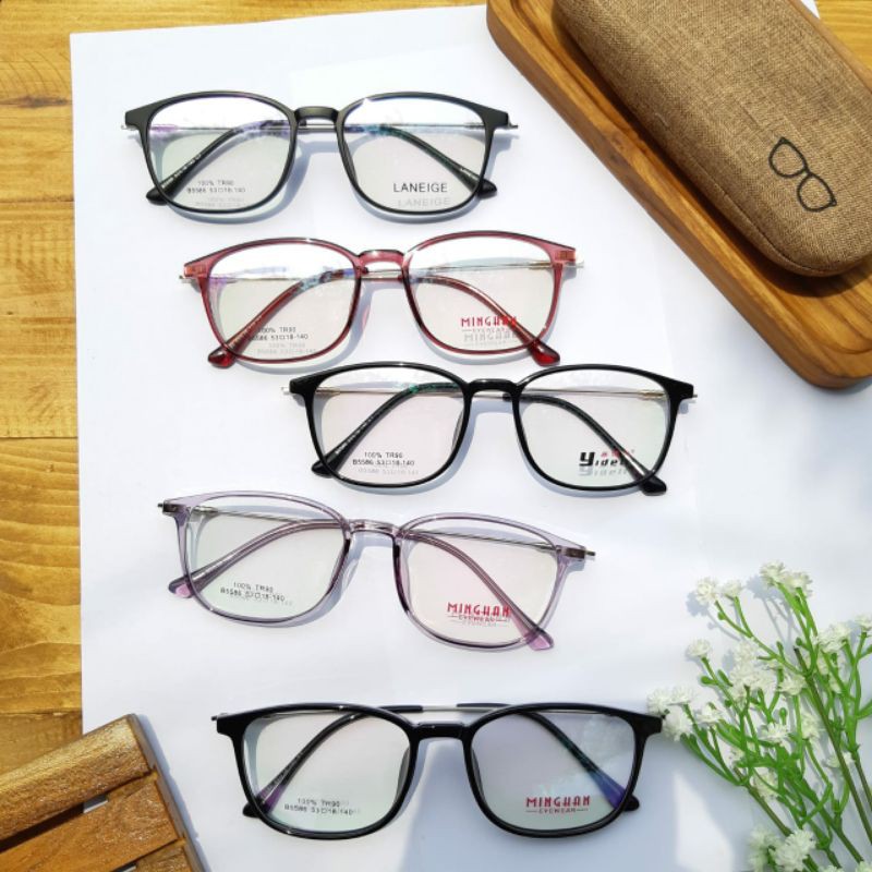PAKET LENS Photochromic Frame Kacamata pria/Wanita Tp.5586 Free Lensa Minus or Plus
