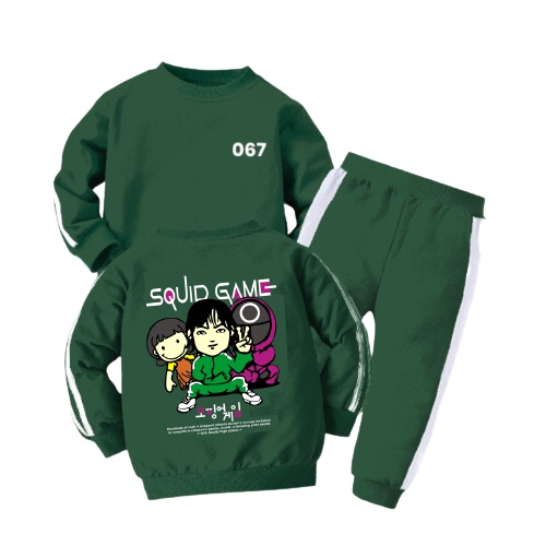 Setelan Baju Sweater Anak Squid Game Laki Switer Skuat Game Permpuan Perempuan Murah Terlaris UK009