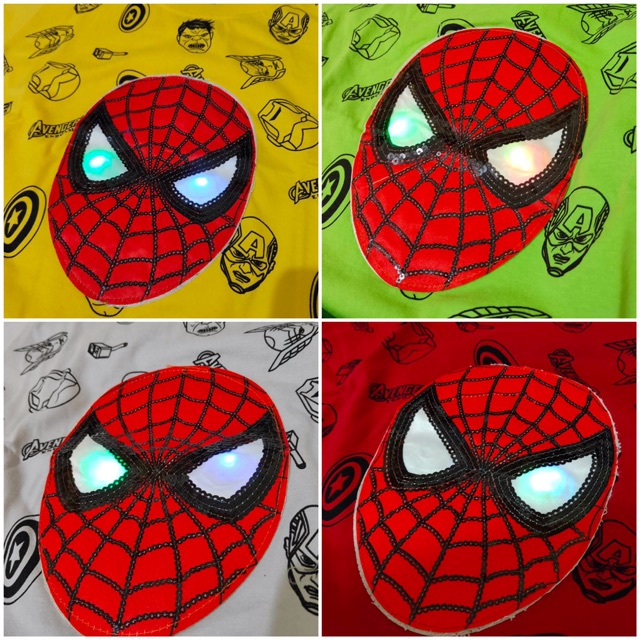 SETELAN LED SPIDERMAN CAPTAIN IRONMAN AVENGERS KAOS LED LAMPU NYALAH KELAP KELIP KATUN TEBAL HALUS