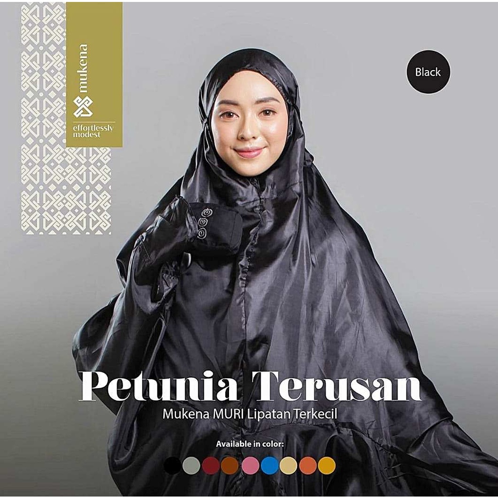 Mukena Travelling Mini Petunia Terusan Case Polos