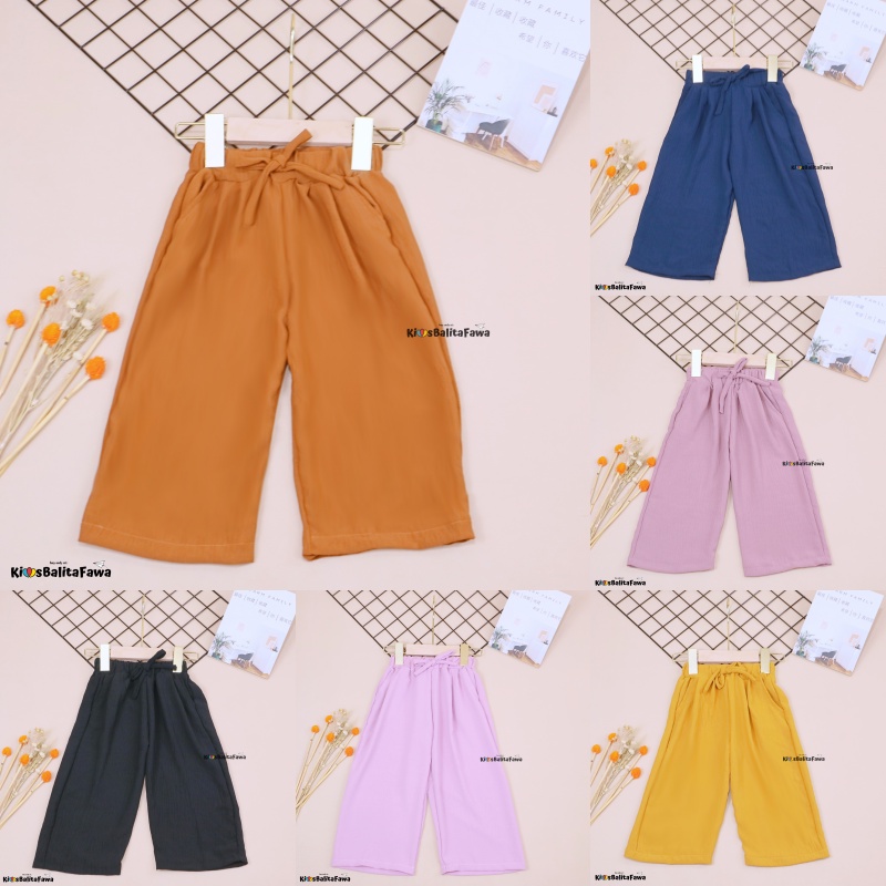 Malaya Cullotes Pants uk uk 2-5 Tahun / Celana Polos Anak Perempuan Panjang Kulot Cewek Harian Babycinnamon