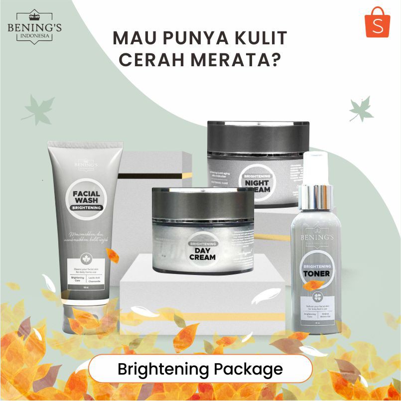 Paket Brightening Package Bening Skincare / Pemutih Wajah / Perawatan Kecantikan Premium Termurah