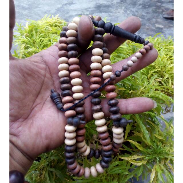 Tasbih kombinasi 3 kayu KDS kalimosodo dewandaru setigi model pipih 10x6mm