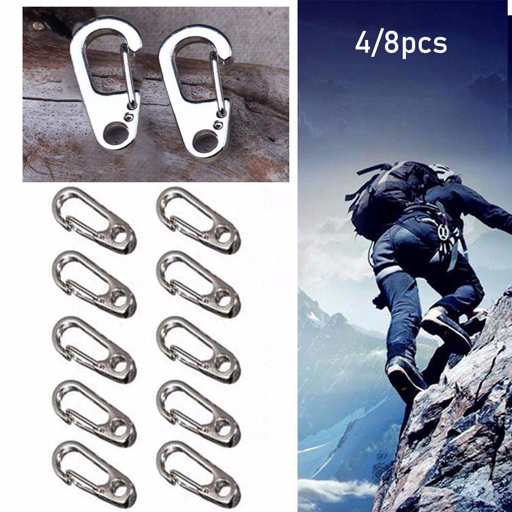 Suyo 4/8pcs D Carabiner Mini Aluminium Alloy Outdoor Hook Survival EDC Gear Camping Keyring