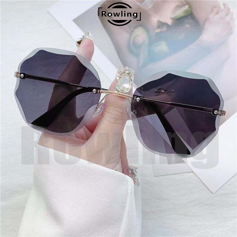(Rowling) Sunglasses Wanita  Kacamata Hitam Titanium No frame Women Sunglasses New Arrival Import Kacamata Fashion-Ka-67 Hitam