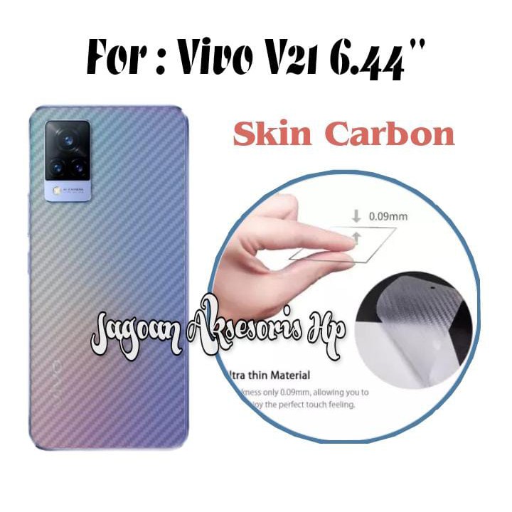 GARSKIN Sticker Carbon Vivo V21 6.44 Inchi Skin Carbon Transparan Fiber Protection Back Sticker Carb