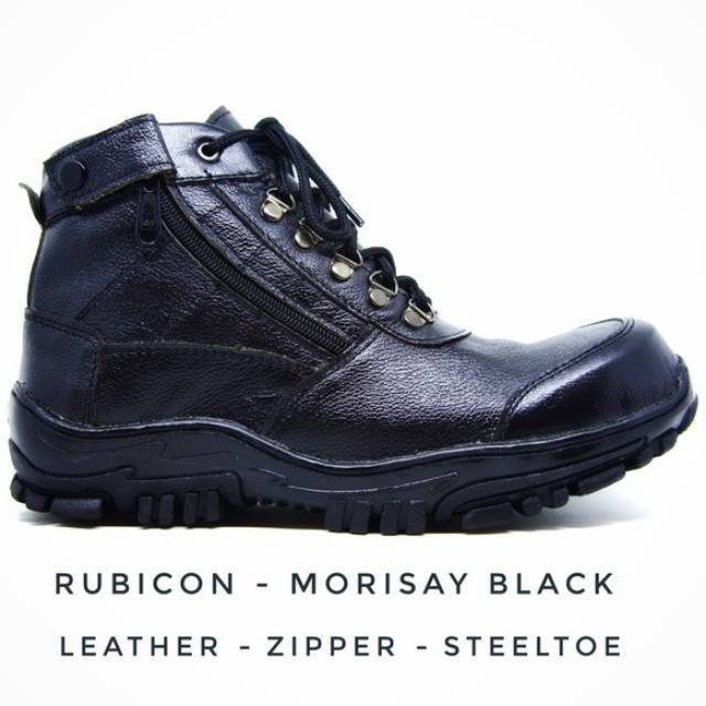 RUBICON-SEPATU BOOTS PRIA SEPATU LAPANGAN SAFETY KULIT ASLI RUBICON MORISAY KULIT