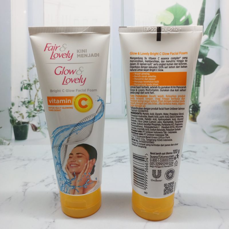 FAIR LOVELY FACIAL FOAM VITAMIN C BRIGHT C GLOW | DUA VARIAN 50 G/100 G