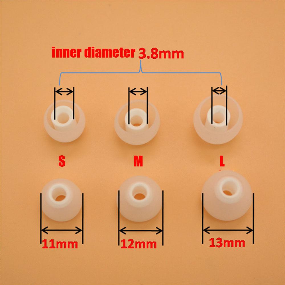 Suyo 12pcs 3.8mm Tips Telinga Silikon Warna-Warni Pengganti Headphone In-ear Earphone