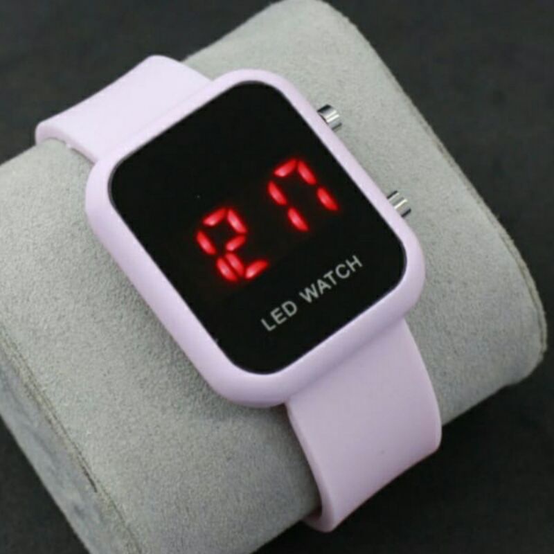 jam tangan LED Digital wanita jam tangan digital LED watch / jam tangan kekinian LED Digital / jam led karakter-baby pink