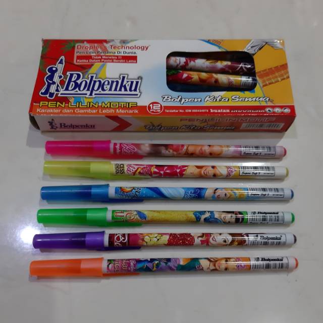 

Pulpen BOLPENKU 6 MOTIF (12pc) Ulir/Princess/Uang/Batik/Bling-bling/Superhero