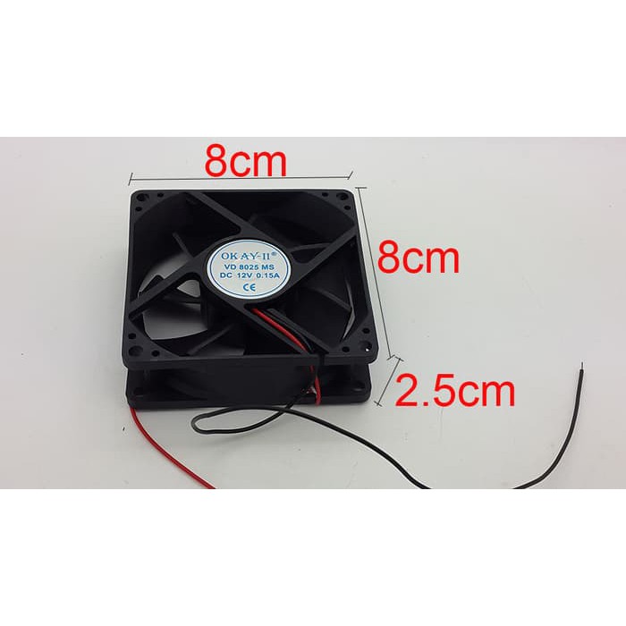 KIPAS DC 12V 8 X 8 cm Fan DC 8cm