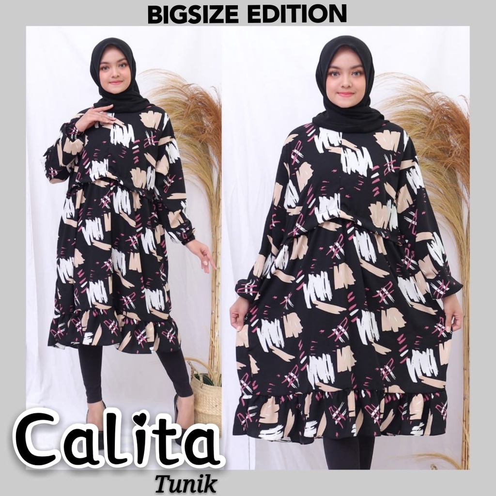 Toply shop Tunik Jumbo wanita calita LD 120 CM OPJG 102 CM UK 3XL