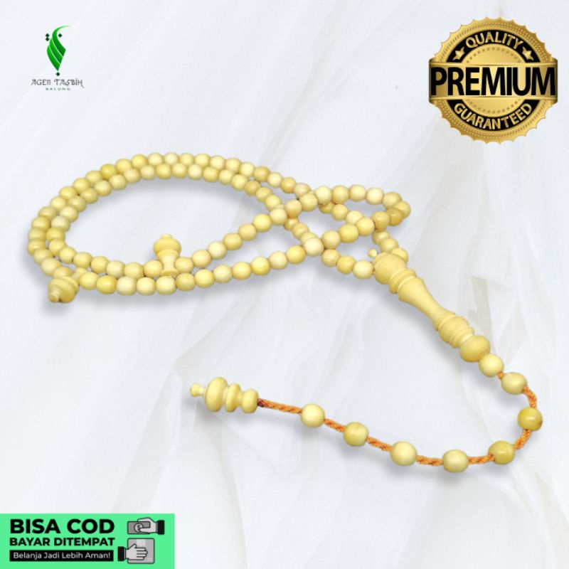 Tasbih Kayu Kemuning Gading Size 6mm Tasbih Muslim 99 Butir Kayu Langka Bertuah Nusantara Asli!!