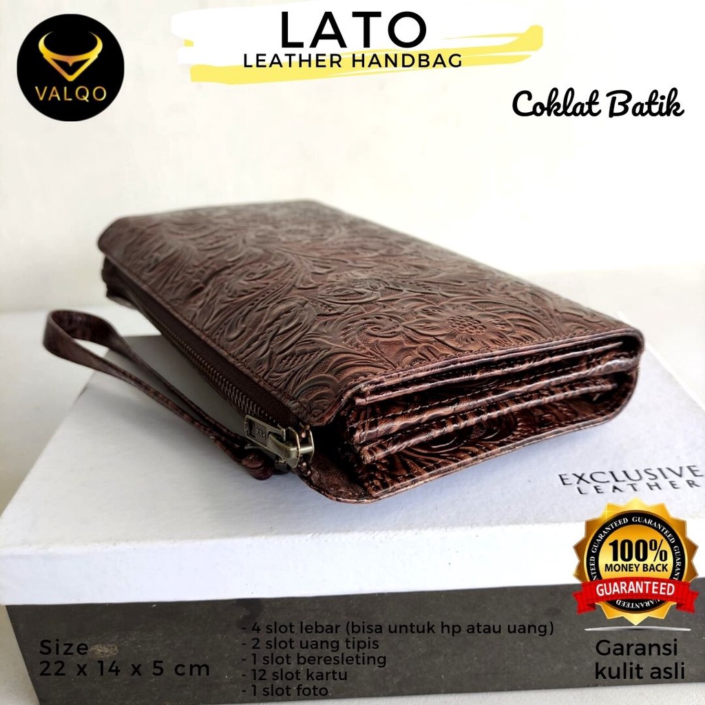 [VALQO] LATO Dompet Handbag Kulit Sapi Pria Wanita Pria Wanita Laki Perempuan Tas Tangan