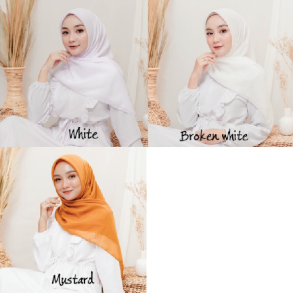 HIJAB SEGIEMPAT - Hijab Kerudung Square - Daily Hijab Lembut Adem Warna Pastel