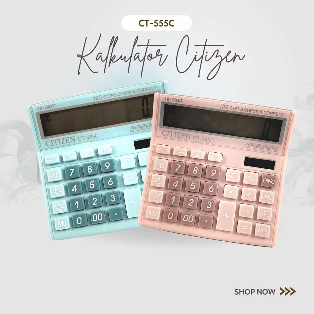 [BISA COD] Kalkulator Dagang Ukuran Besar Citizen CT-120T 12 Digit 112 STEP CHEC K BIG DISPLAY