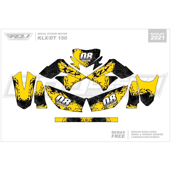 DECAL STIKER KLX 150 S (001) DEKAL STICKER DTRACKER 150 LAMA FULLBODY 2009 2010 2011 2012 2013 2014 
