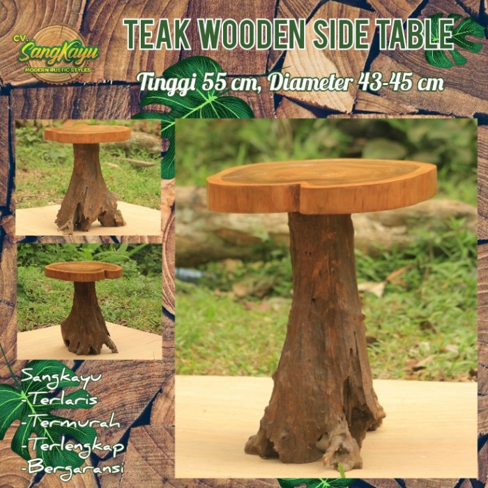 Meja kayu jati unik amazing teak wood wooden table Coffee table side08