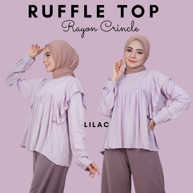 RUFFLE TOP CRINCLE RAYON