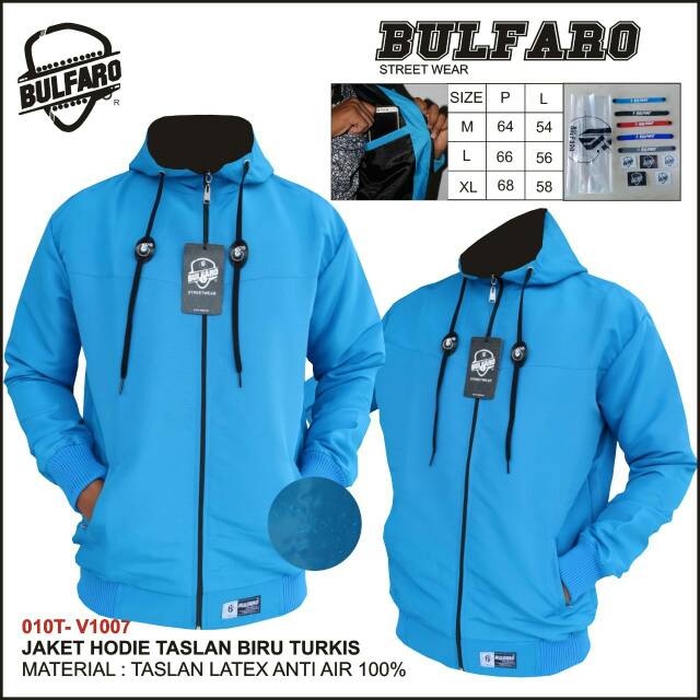 Jaket Hoodie Taslan Anti Air Original Bulfaro / Jaket outdoor waterproof 100%