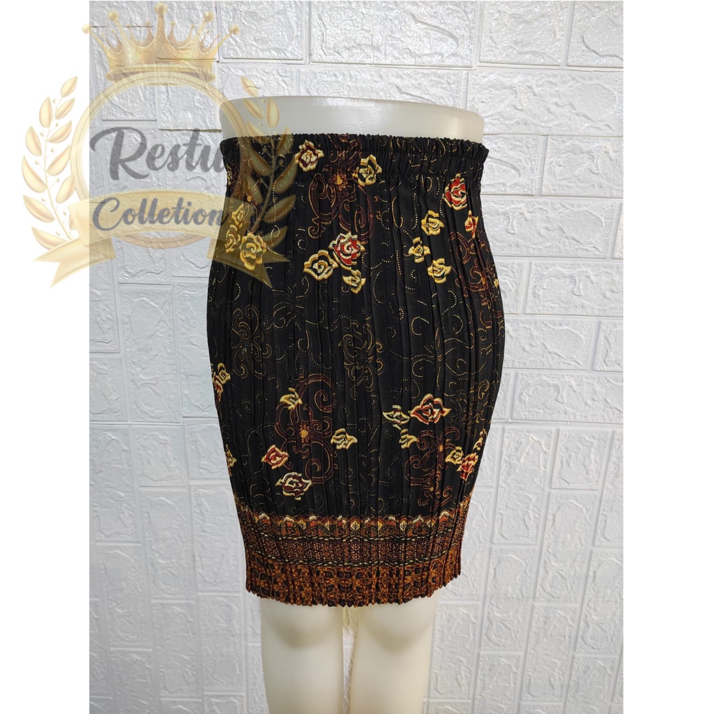 COD Rok Pendek Plisket Batik Bawahan Wanita Kebaya Bahan Semi Silk Sutra Premium Bermacam Macam Motif Terlengkap