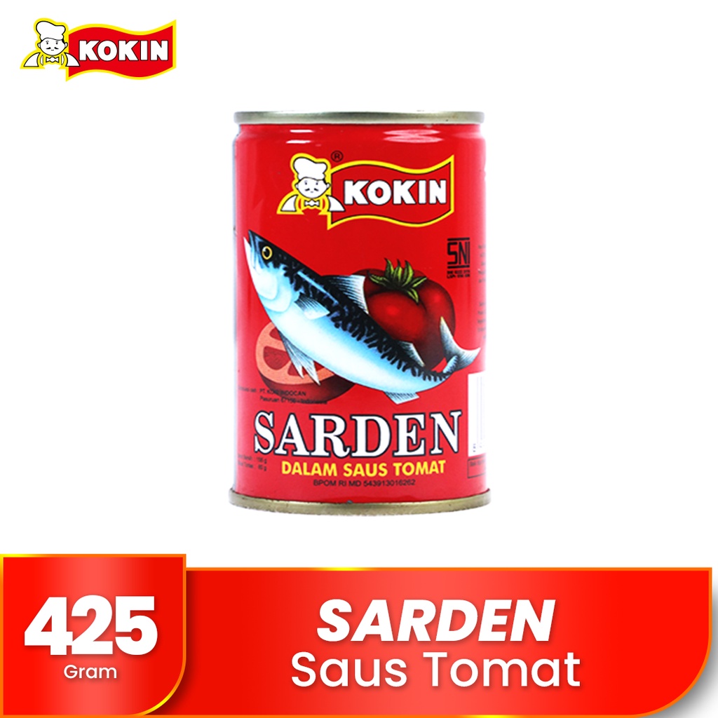 

Ikan Sarden Kaleng Saus Tomat Makanan Instan Siap Saji Halal 425 gram - Kokin