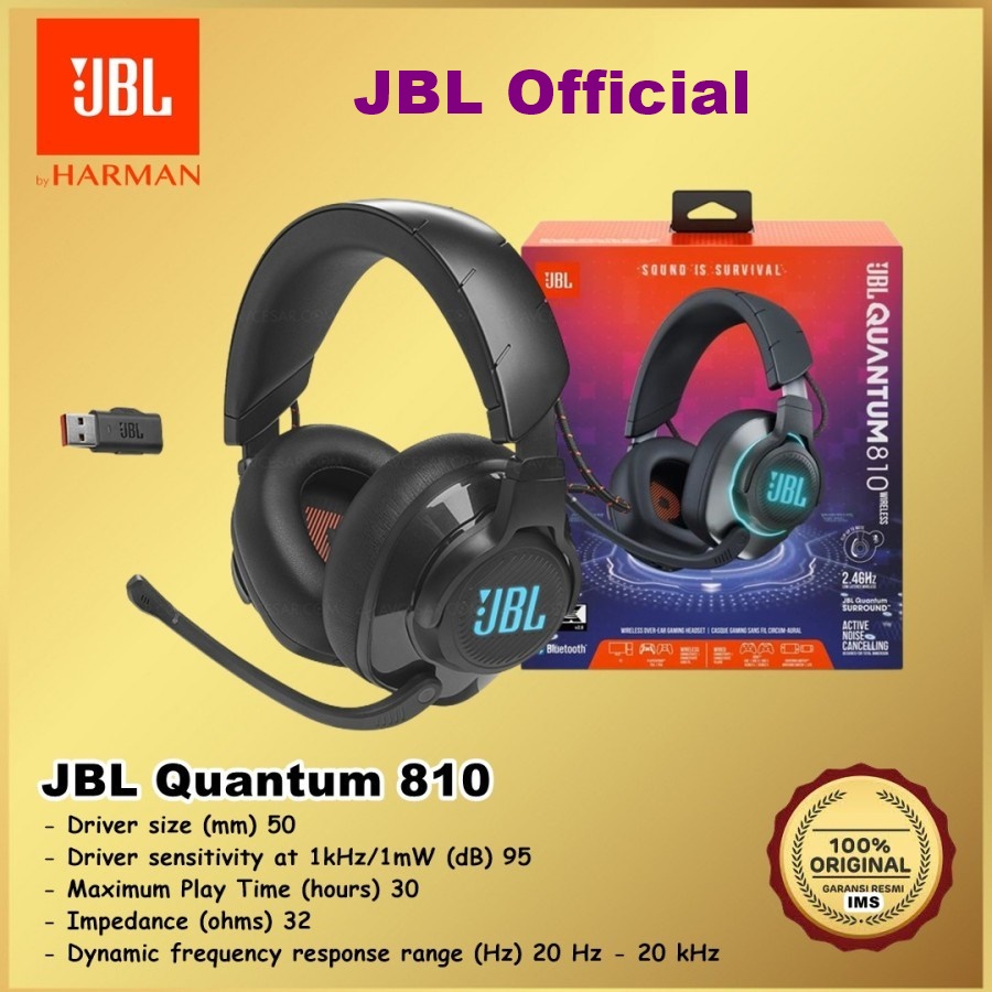 JBL Quantum 810 Wireless Bluetooth Headphone Headset Gaming With ANC