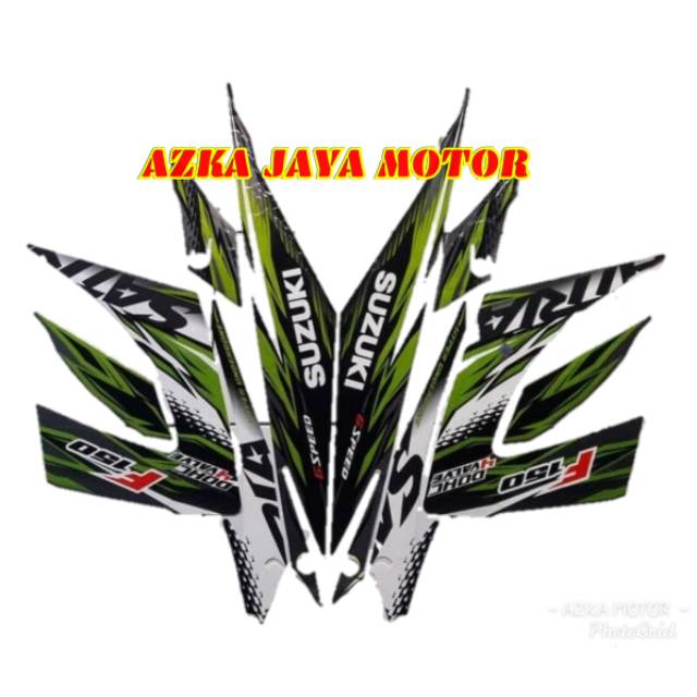 Striping Satria Fu Facelift hijau hitam 2013 / Sticker full Body suzuki satria f 150 2013